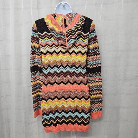 Missoni Target Cardigan Zip Retro Chevron Hooded Orange Brown XL - Picture 5 of 10